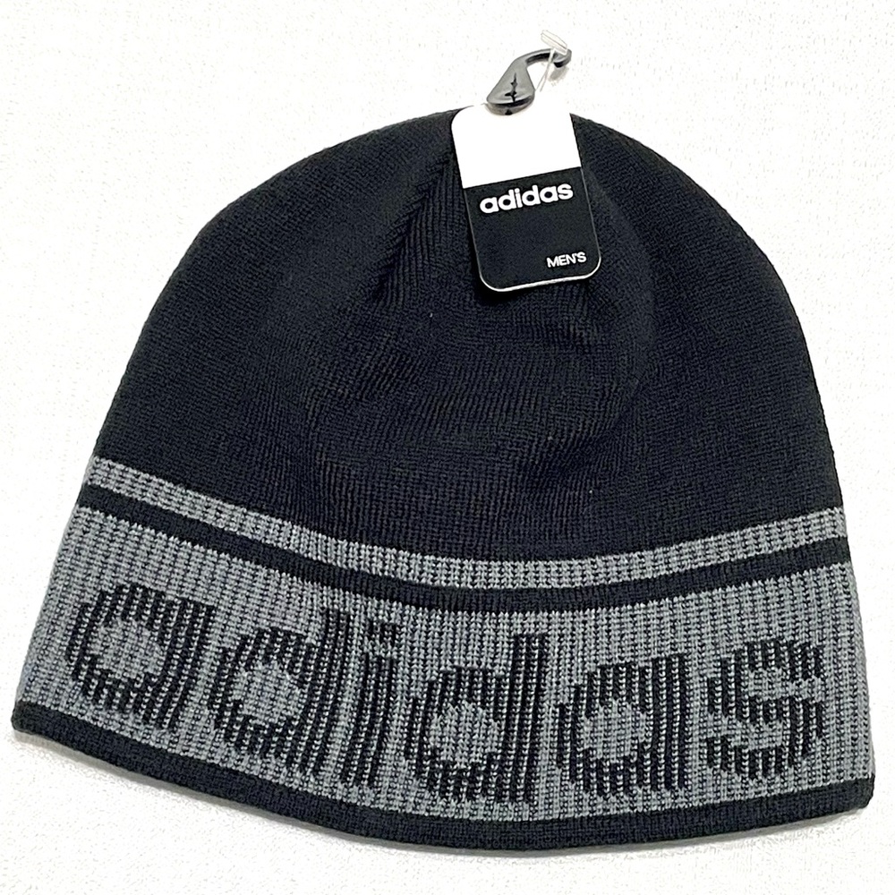 Adidas Men’s Beanie Winter Hat Midway II 0142211 Acrylic Black & Gray OSFA New